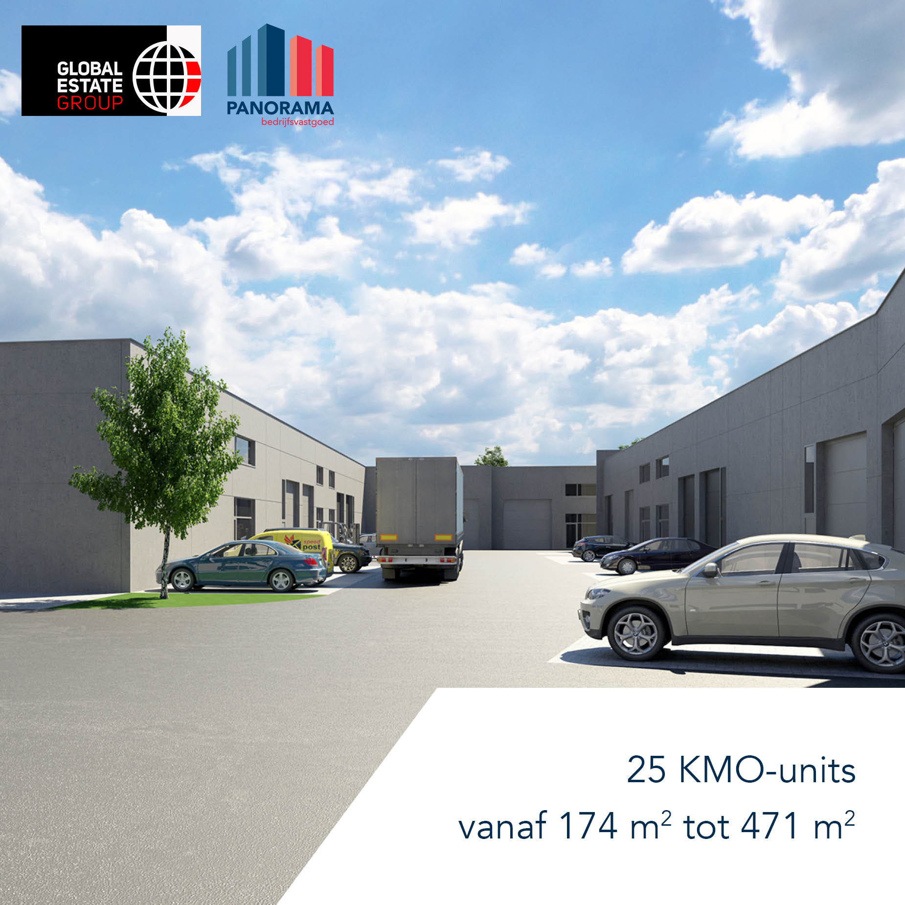 "Veldegem Statie" huisvest 25 KMO-units, een handelsruimte/kantoor en 3 appartementen waarvan 1 conciërge-woning.